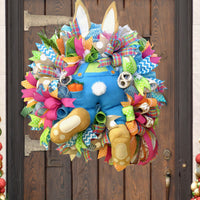 Easter Bunny Wreath Outdoor Wall Hanging Decoration