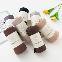 Breathable Wrinkled Solid Color Headscarf Long Scarf Shawl for Women