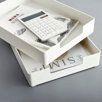 Stackable A4 Paper Storage Box with Lid, Durable ABS Desktop File Organizer and Jewelry Container
