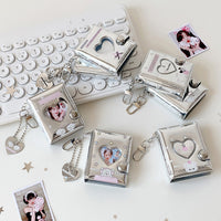 Mini Hollow Heart Photo Album Keychain for K-Pop Photocards and ID Photos