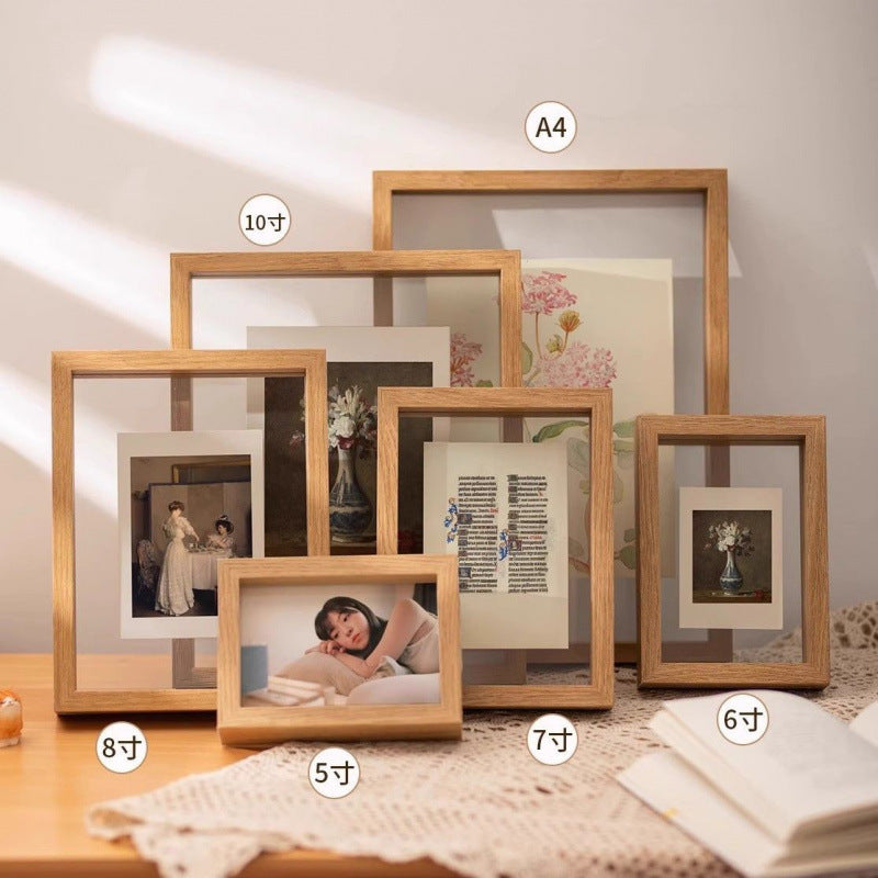 Double-Sided Transparent Glass/Acrylic Photo Frame for Pressed Flowers, Paper Cuttings, and Specimen Display