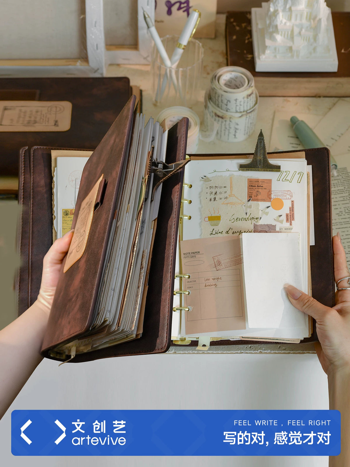 A5 Loose-Leaf Notebook with Acid-Free Paper for Sketching, Journaling, and Art