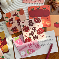 Berry Worry-Free Creative Fruit Cute Ins Style Greeting Card with Message, Blessing, Thank You DIY Mini Card