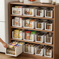 Japanese-Style Stackable Clear Storage Box with Lid for Kitchen Organization