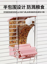 Automatic Bird Feeder with Husk Separation for Parakeets Cockatiels, Hanging No-Mess Dispenser