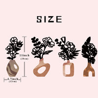 Metal Flower Wall Decor Art, Gray Toned Iron Craft for Home Decoration