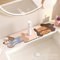 Household Kitchen Faucet Absorbent Mat Bathroom Sink Countertop Diatomaceous Earth Quick Dry Pad