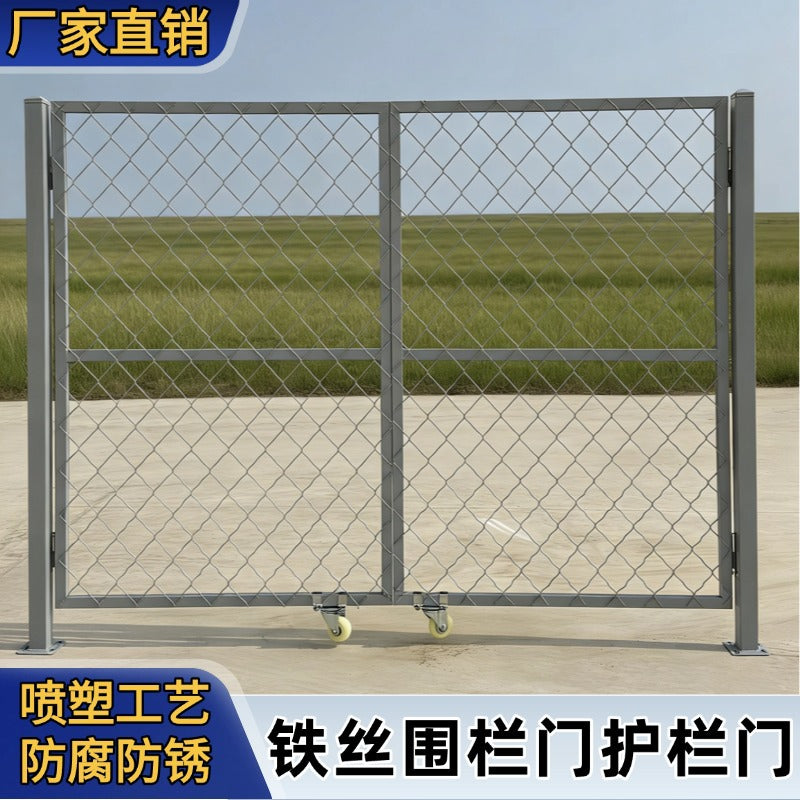 Outdoor PVC Coated Wire Mesh Fence Gate for Garden, Workshop, and Enclosures