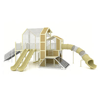 Outdoor Stainless Steel Park Climbing Frame and Slide Combination for Scenic Areas