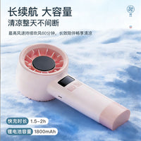 Portable USB Rechargeable Handheld Fan with Digital Display, 199-Speed Turbo Mini Fan with Lanyard
