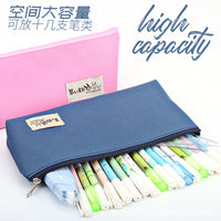 Extended Canvas Pencil Case, Simple Lightweight Fashion Solid Color Dirt-Resistant Stationery Bag for Boys, Large Capacity Student Pencil Box
