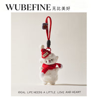 Cute Crocheted Sheep Keychain Plush Doll Backpack Charm for Couples
