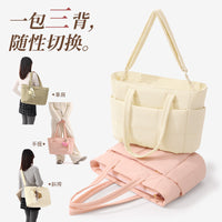 Quilted Large Capacity Portable Cosmetic Bag Travel Storage Handbag