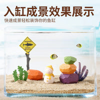 Aquarium Decorative Colorful Stacked Stone Hideaway Ornament for Fish Tank Landscaping