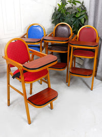 Adjustable Baby High Chair with PU Leather Seat for Home and Restaurant Use