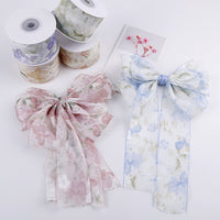 Embroidered Floral Organza Ribbon for DIY Hair Accessories and Gift Wrapping