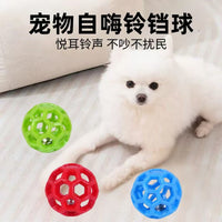 TPR Pet Bell Hollow Ball Toy for Cats and Dogs, Chew-Resistant Interactive Play