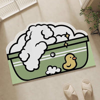 Cartoon Diatomaceous Earth Bath Mat Quick Dry Non-Slip Absorbent Floor Mat for Bathroom Entrance