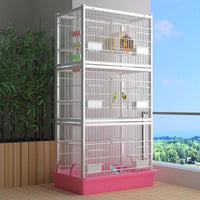 Large Iron Bird Cage for Parrots, Cockatiels, Pigeons, and Squirrels - Multi-tier Breeding Aviary