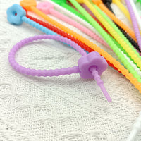 20cm Silicone Flower Star Cable Ties for Dolls, Lanyards, Apparel, Bags, and Felt Ornaments