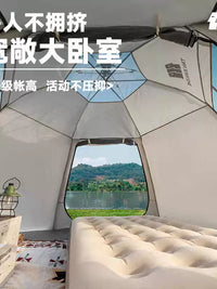 Explorer Outdoor Hexagonal Pop-Up Camping Tent & Tarp Combo with UV Protection for 5-8 People