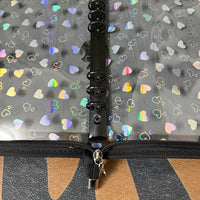 Iridescent Heart A6/A7 6-Ring Zipper Binder for Mini Cards & Stickers