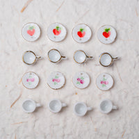 Miniature Teacup and Saucer Ceramic Beads for Jewelry Making