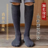 Men's Winter Thermal Cotton Crew Socks, Thickened Terry Lined Business Dress Socks