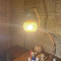 New Chinese Style Hand-Woven Bamboo Pendant Light for Teahouse and Study