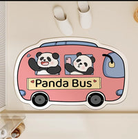 Cute Cartoon Animal Bus Diatomaceous Earth Absorbent Non-Slip Bath Mat