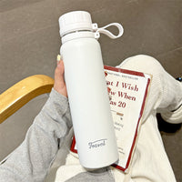 Minimalist Large Capacity Insulated Water Bottle with Tea Infuser for Men and Women, Stainless Steel Portable Travel Mug for Students and Sports
