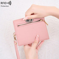 RFID Blocking Travel Passport Holder Neck Pouch Multi-functional Ticket Document Organizer