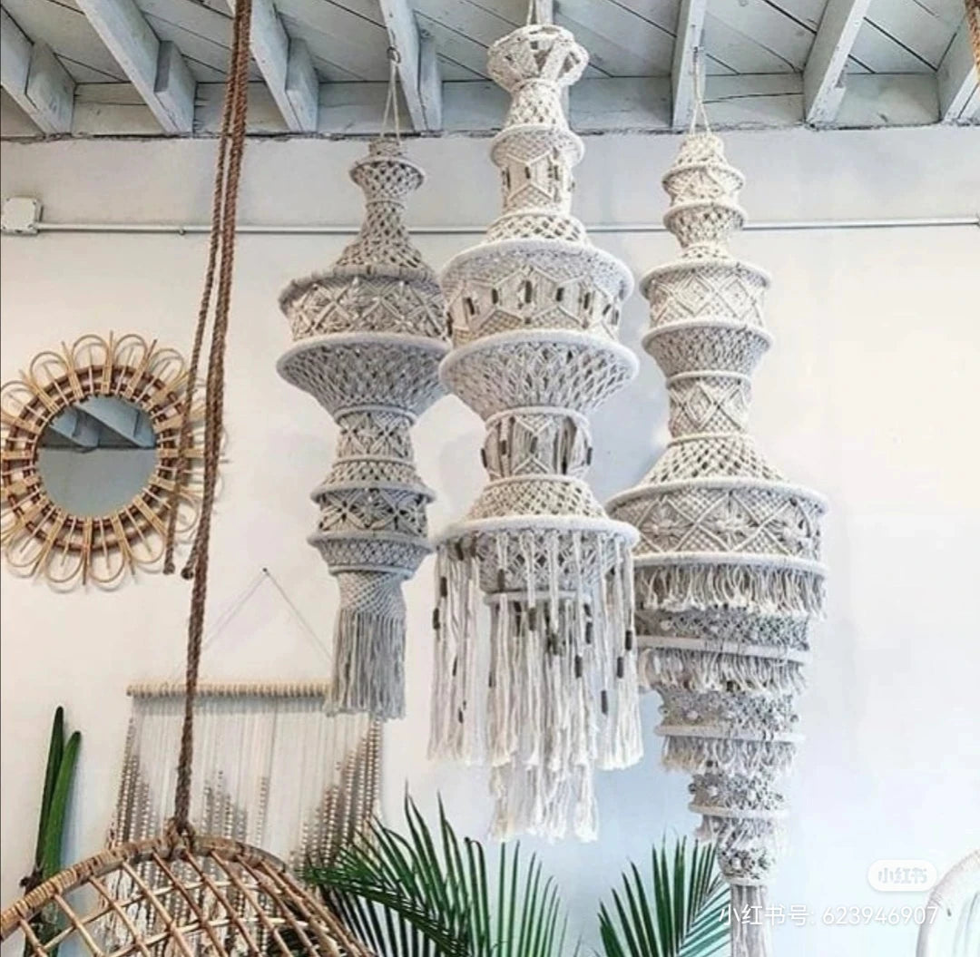 Bohemian Woven Pendant Light Shade for Living Room Dining Room Hotel Decor