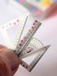 Miniature Dollhouse Study Supplies Set - Cutting Mat, Rulers, Caliper for OB11 Dolls
