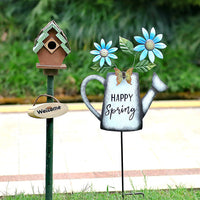 Garden Birdhouse Decoration with Small Fence and Bird Feeder for Outdoor Yard and Balcony