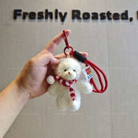 Christmas Blushed Plush Teddy Bear Scarf Keychain Pendant for Bags & Keys