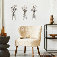Minimalist Metal Flower Vase Wall Decor Art Craft Ornament for Living Room