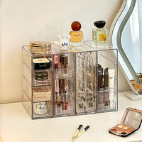 Cosmetic Lipstick Storage Box Dustproof Desktop Display Organizer with Drawers