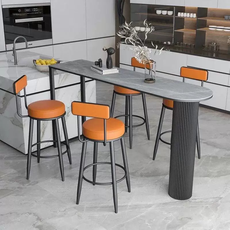 Nordic Minimalist Rock Slab Bar Table Home Island Dining Table Living Room Balcony Partition Cabinet Kitchen High Stool