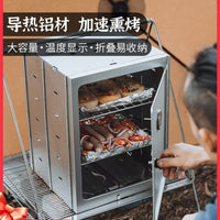 Haofeng Portable Stainless Steel Folding Charcoal Smoker Oven for Outdoor Camping & Baking