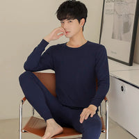 Men's Thermal Underwear Set Thin Fleece Lined De Velvet Base Layer