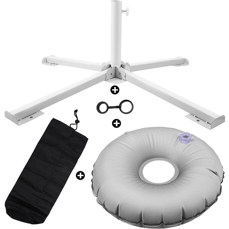 Foldable Beach Umbrella Stand with Adjustable Portable Sunshade Patio Umbrella Base and Water Bag