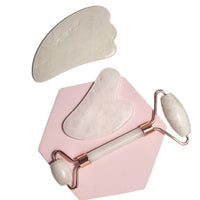 Natural White Jade Facial Roller and Gua Sha Set for Face and Eye Massage
