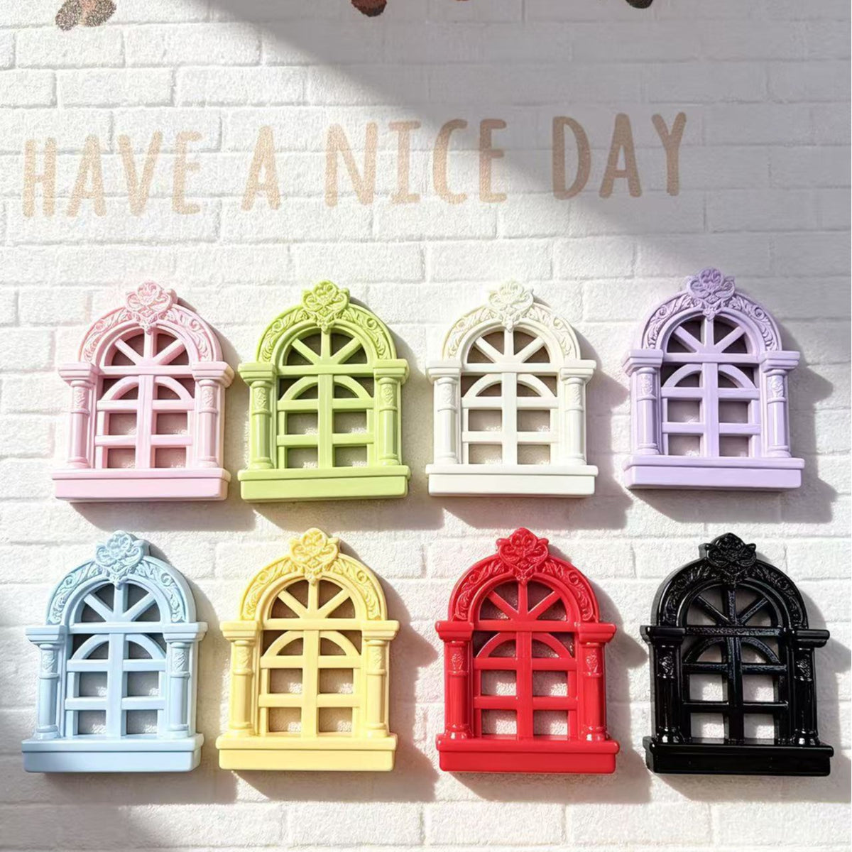 Dollhouse Miniature Hollow Window Frames European Retro Style Decor Props