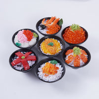 Realistic Japanese Sushi Donburi Food Model Keychain Ornament
