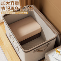 Foldable Fabric Storage Box with Lid for Clothes and Wardrobe Organization