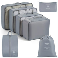 7-8 Piece Travel Luggage Organizer Set, Foldable Packing Cubes for Clothes