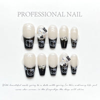 Handmade Gradient Cat Eye Glitter Press-On Nails, Reusable Artificial Nail Tips for Women