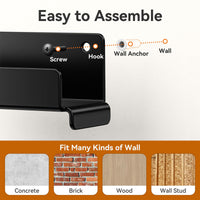 Heavy-Duty Steel Wall Mount Ladder Storage Hooks for Garage, A-Frame Ladders, Folding Chairs, and Outdoor Carts