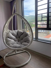 Quality Single Rattan Wicker Swing Chair for Balcony Indoor Outdoor Patio Leisure Rocking Basket